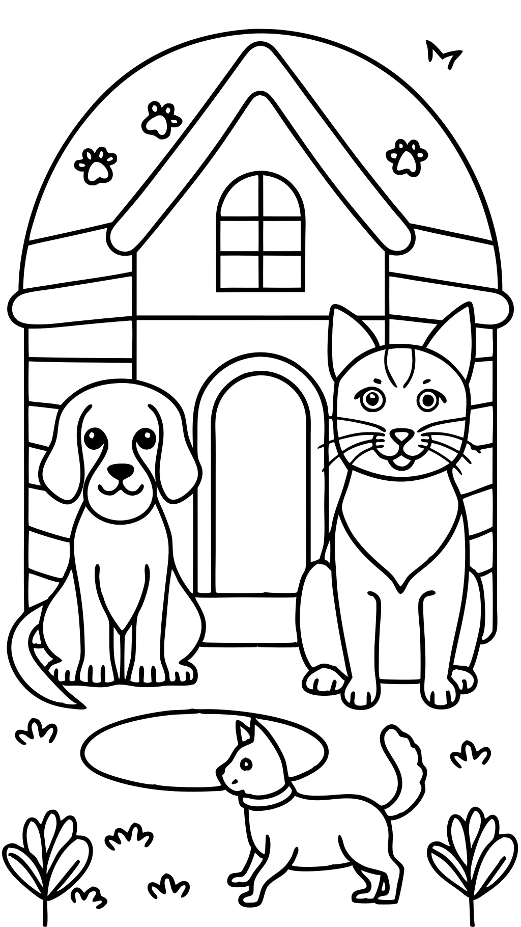 free coloring pages dogs and cats